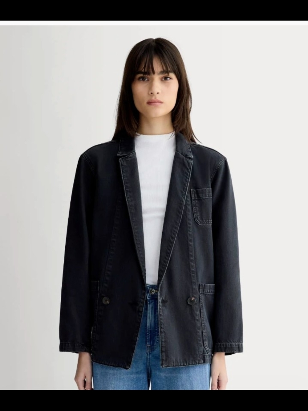 Black Everlane Denim Blazer Chore Blazer